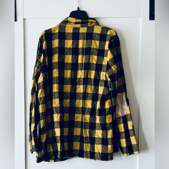 Yellow Plaid Open Front Cardigan - Picture 7 of 7